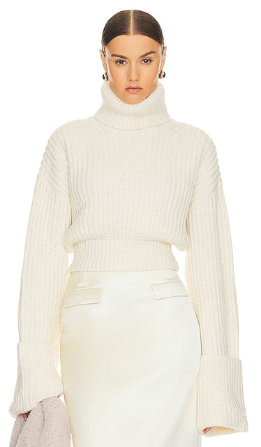 Helsa Esti Turtleneck Sweater in Ivory - Pull à col roulé Helsa Esti en ivoire - Helsa Esti 象牙色高领毛衣 - Helsa Esti Rollkragenpullover in Elfenbein - Helsa Esti 터틀넥 스웨터 아이보리 색상 - Maglione dolcevita Helsa Esti in avorio