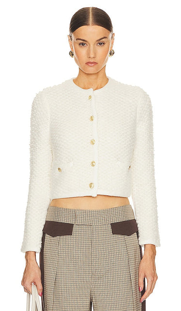 Helsa Laki Cardigan in Ivory - Cardigan Helsa Laki en ivoire - Helsa Laki 象牙色开衫 - Helsa Laki Cardigan in Elfenbein - Helsa Laki 가디건 아이보리 색상 - Cardigan Helsa Laki in avorio