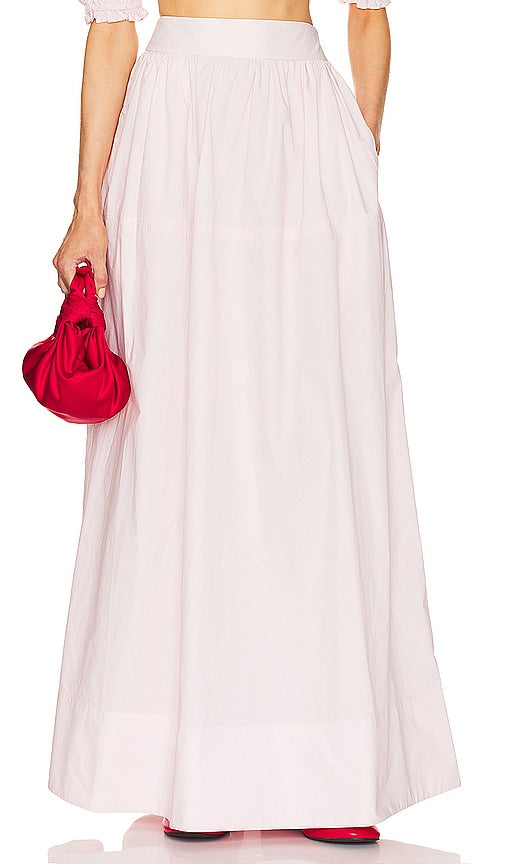 Helsa Poplin Maxi Skirt in Blush - Jupe longue en popeline Helsa en Blush - Helsa 粉色府绸长裙 - Helsa Popeline-Maxirock in Blush - Helsa Poplin 맥시 스커트 - Gonna lunga Helsa in popeline color cipria