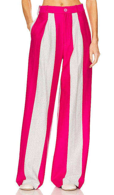 Helsa Rugby Pleated Pant in Fuchsia - Pantalon plissé Helsa Rugby en fuchsia - Helsa 紫红色橄榄球褶裥裤 - Helsa Rugby-Plisseehose in Fuchsia - Helsa Rugby 플리츠 팬츠 - Pantaloni plissettati Helsa Rugby in fucsia