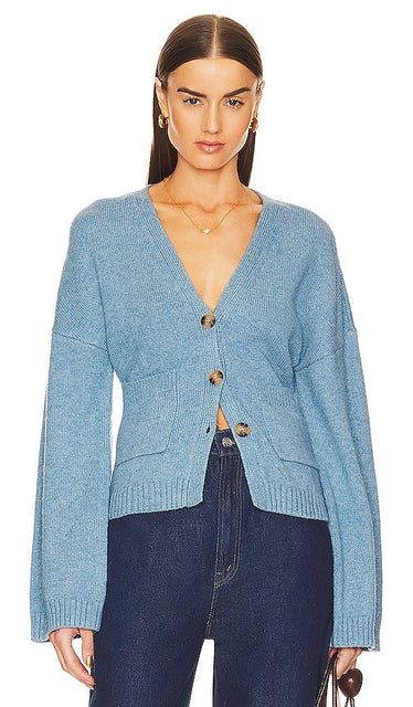 Helsa Sanna Cardigan in Blue - Cardigan Helsa Sanna en bleu - Helsa Sanna 蓝色开衫 - Helsa Sanna Strickjacke in Blau - Helsa Sanna 가디건 블루 색상 - Cardigan Helsa Sanna in blu