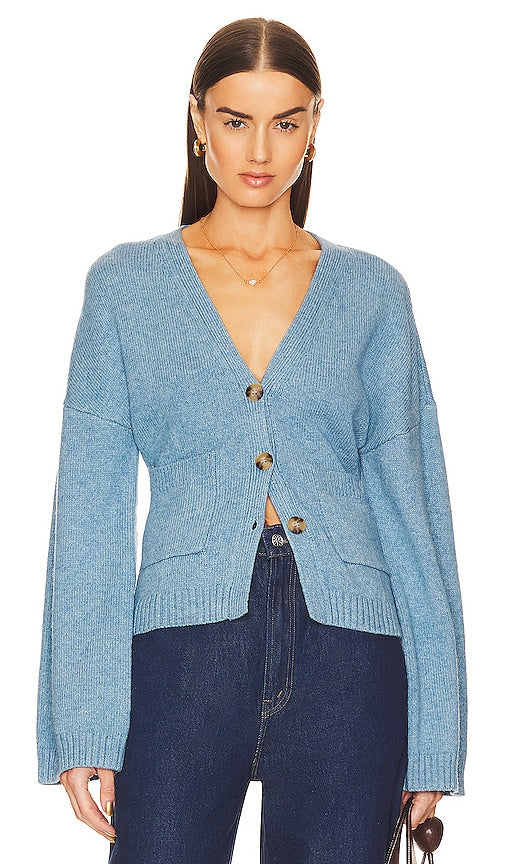 Helsa Sanna Cardigan in Blue - Cardigan Helsa Sanna en bleu - Helsa Sanna 蓝色开衫 - Helsa Sanna Strickjacke in Blau - Helsa Sanna 가디건 블루 색상 - Cardigan Helsa Sanna in blu