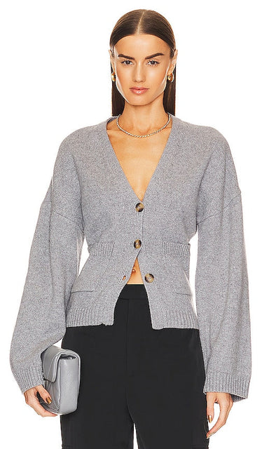 Helsa Sanna Cardigan in Grey - Cardigan Helsa Sanna en gris - Helsa Sanna 灰色开衫 - Helsa Sanna Cardigan in Grau - Helsa Sanna 카디건 그레이 색상 - Cardigan Helsa Sanna in grigio