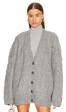 Helsa Serena Cable Cardigan in Grey