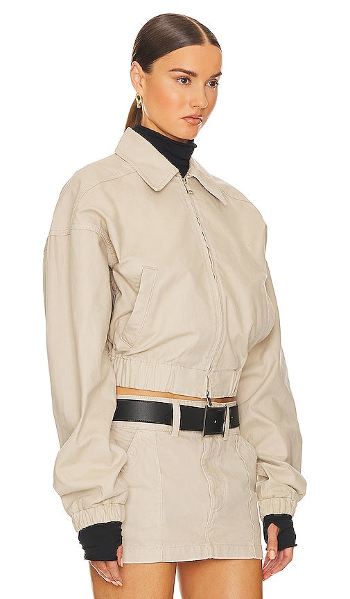 Helsa Workwear Bomber Jacket in Beige