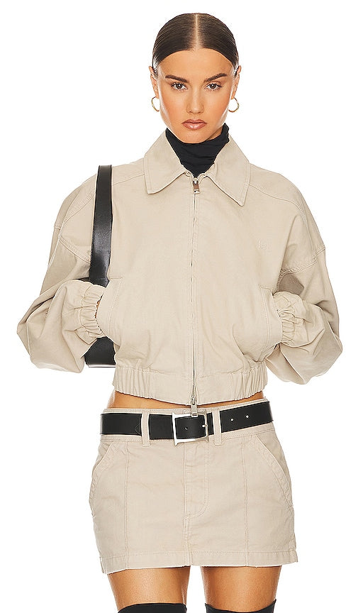 Helsa Workwear Bomber Jacket in Beige