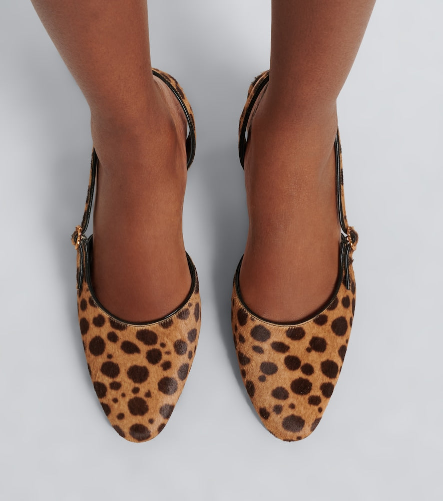 Herbert Levine Ask Around calf hair slingback pumps
