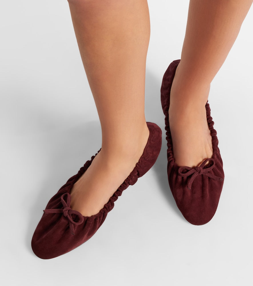 Herbert Levine Gather Around ruched suede pumps