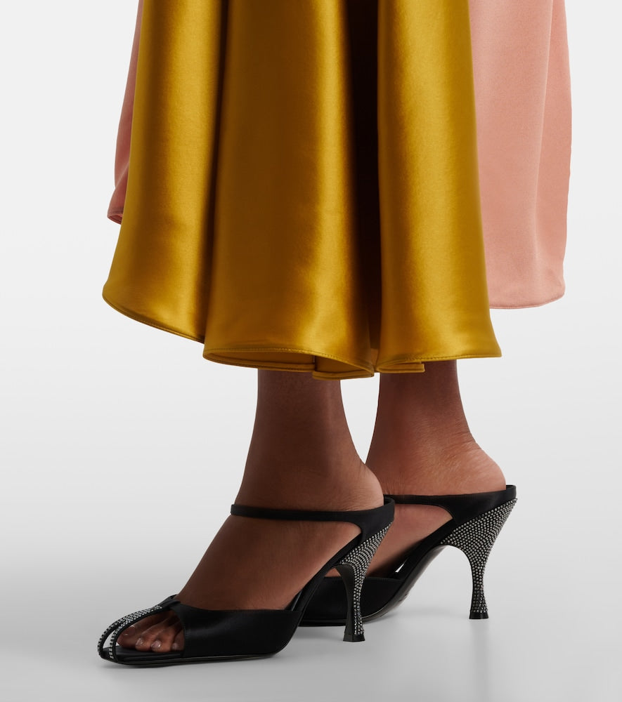 Herbert Levine Hidden Gem embellished satin mules