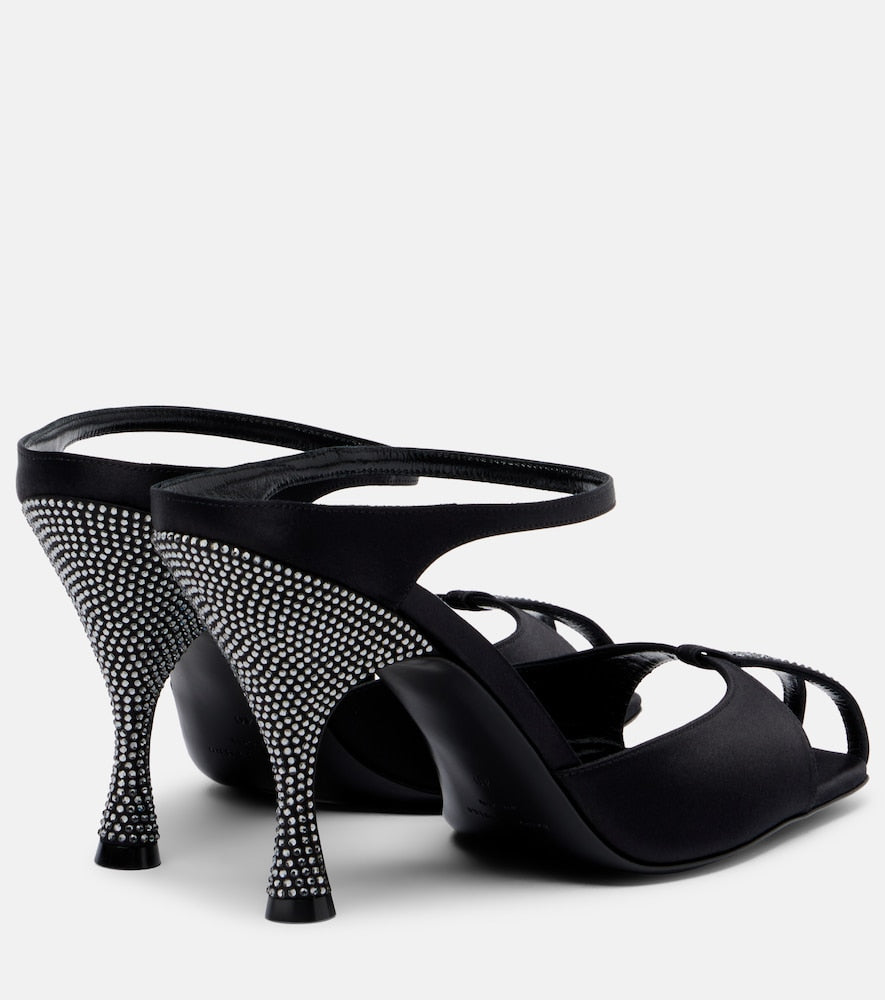 Herbert Levine Hidden Gem embellished satin mules