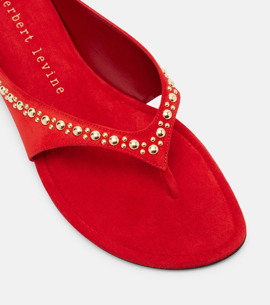 Herbert Levine Sunkissed studded suede thong sandals