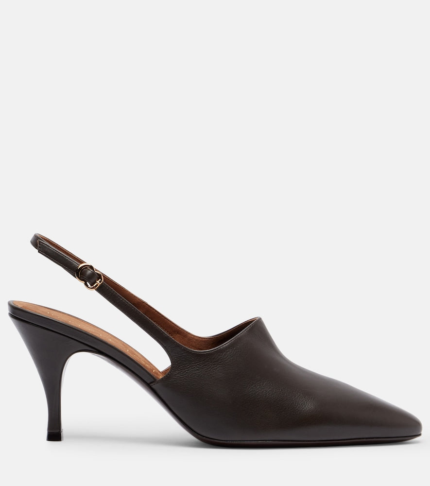Herbert Levine Cover Up 80 leather slingback pumps in Brown - Mid Heel Pumps