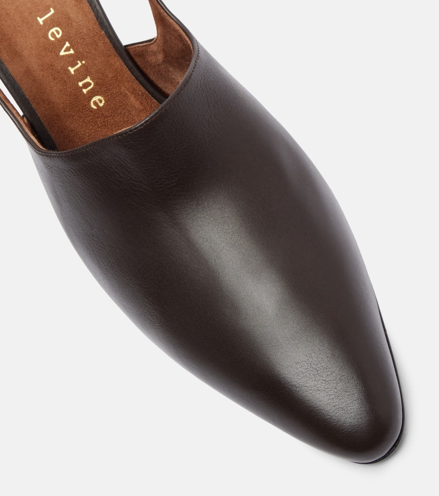 Herbert Levine Cover Up 80 leather slingback pumps in Brown - Mid Heel Pumps