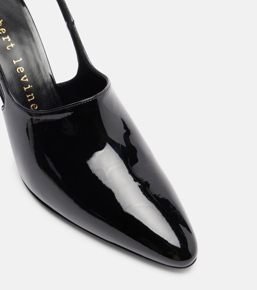 Herbert Levine Cover-Up patent leather slingback pumps - Black Mid Heel Pumps