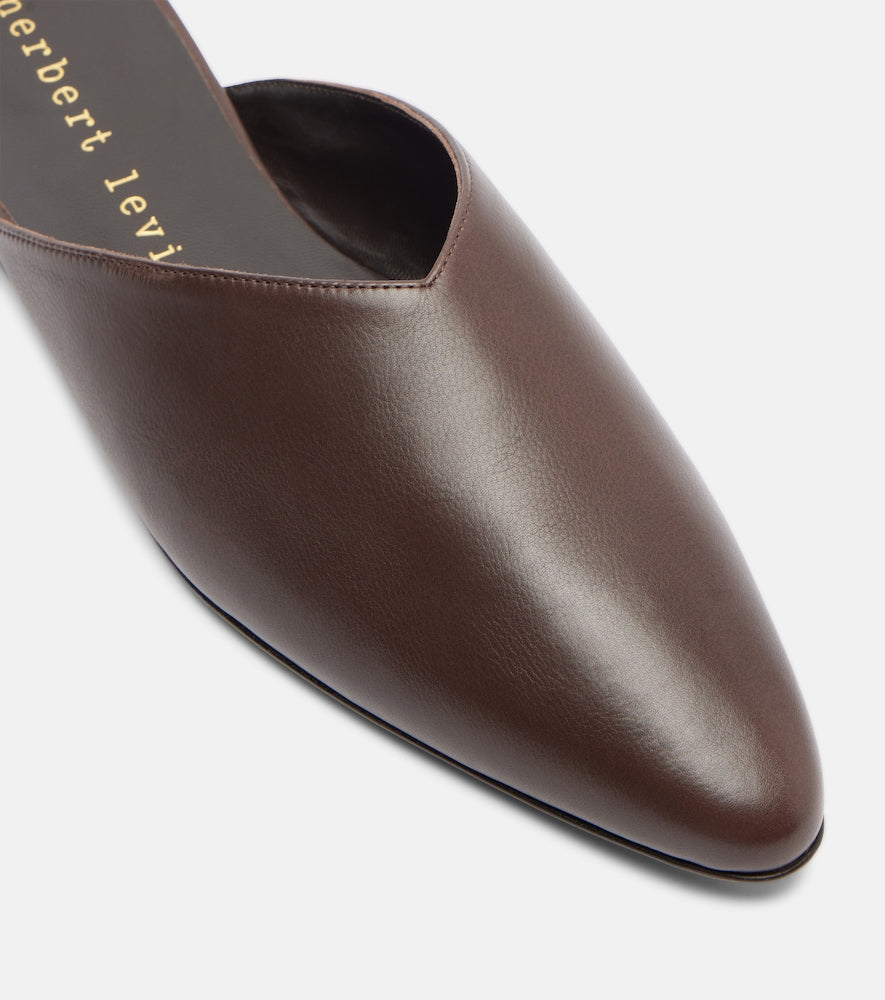 Herbert Levine Homebody leather mules (Brown) - Mules