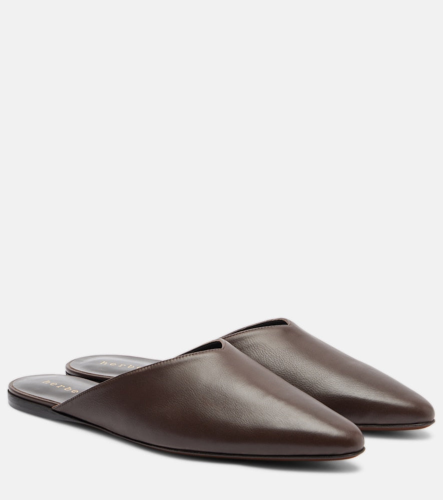 Herbert Levine Homebody leather mules (Brown) - Mules