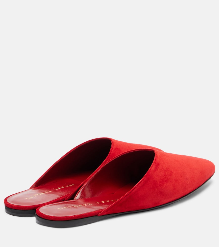 Herbert Levine Homebody suede mules - Red Mules