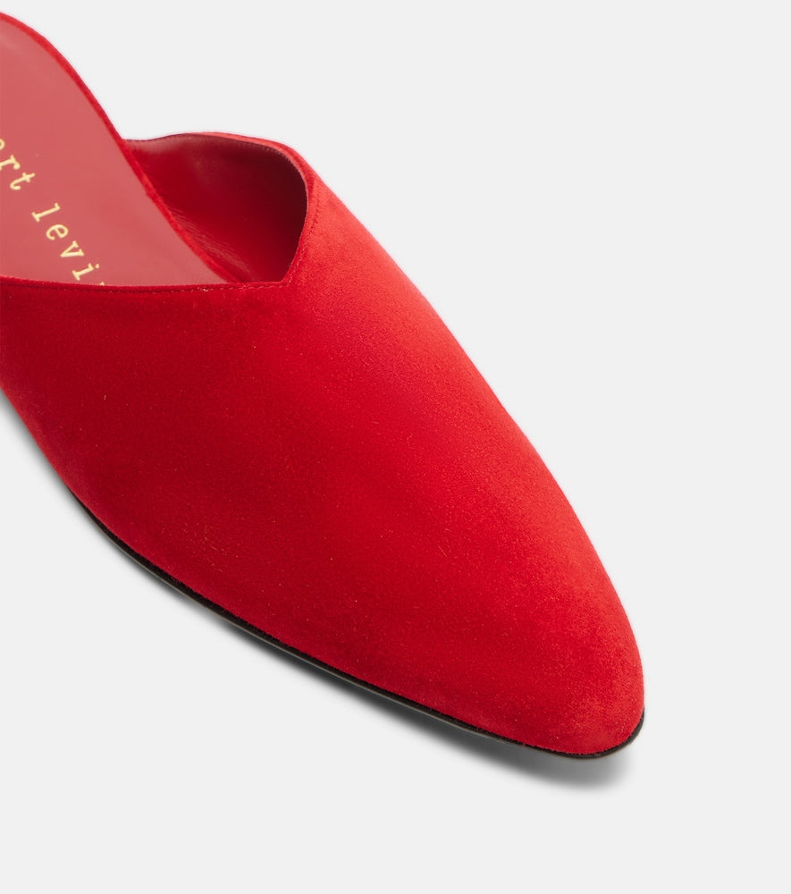 Herbert Levine Homebody suede mules - Red Mules