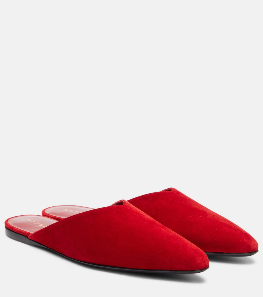 Herbert Levine Homebody suede mules - Red Mules