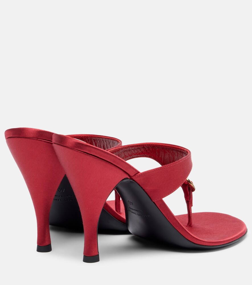 Red Herbert Levine Kiss And Tell embellished satin thong sandals - Heeled Sandals