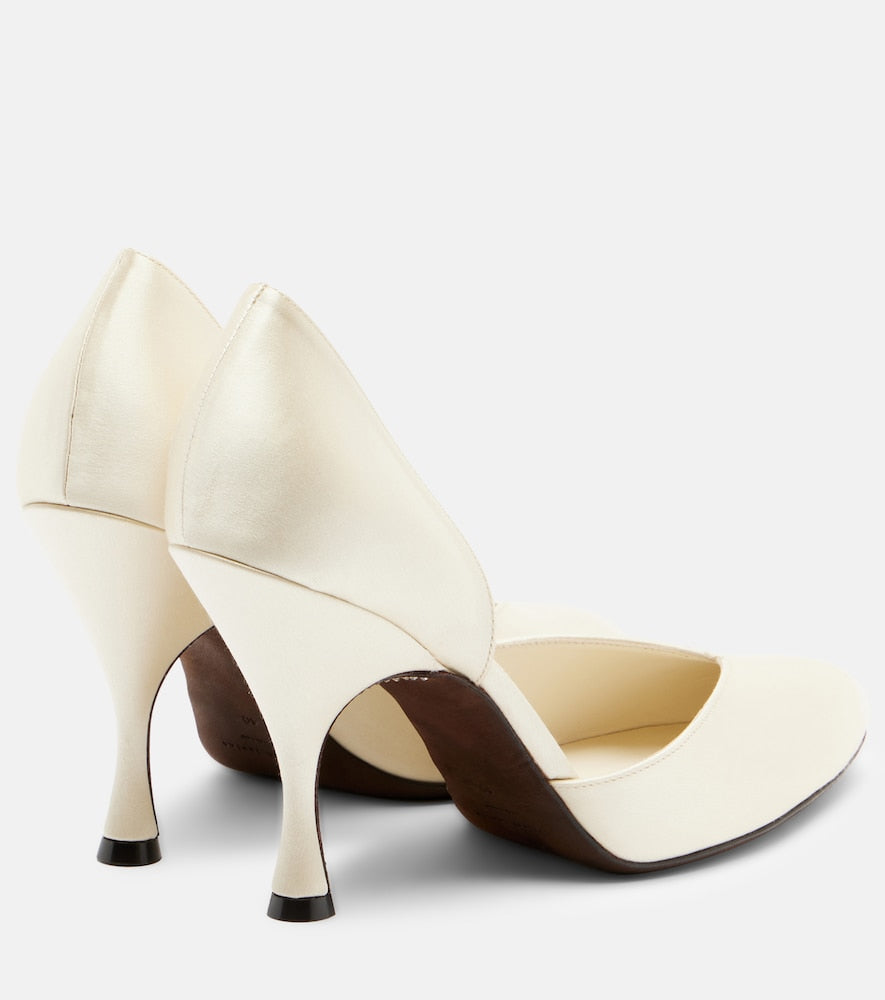 Herbert Levine Not Half Bad embellished satin pumps - White High-Heel Pumps