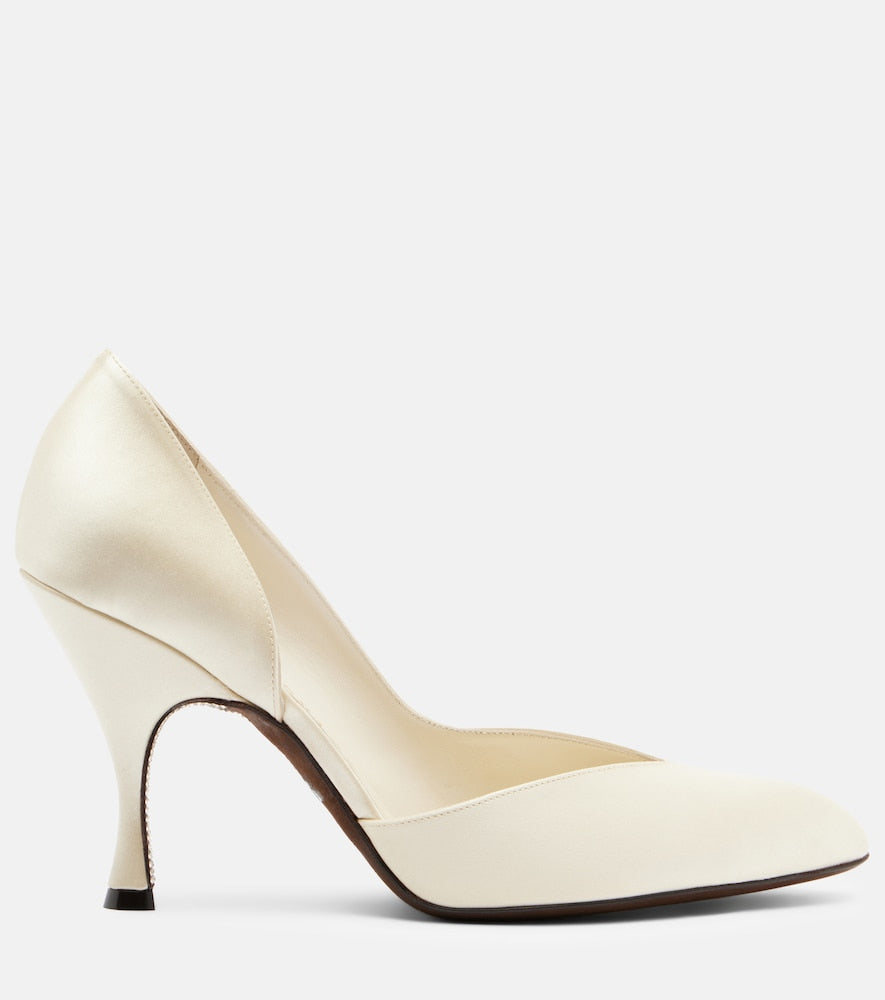 Herbert Levine Not Half Bad embellished satin pumps - White High-Heel Pumps