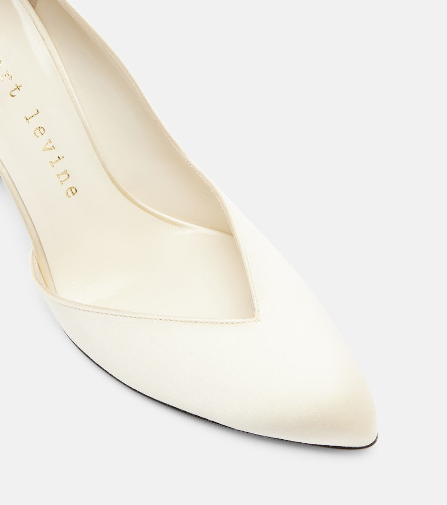Herbert Levine Not Half Bad embellished satin pumps - White High-Heel Pumps