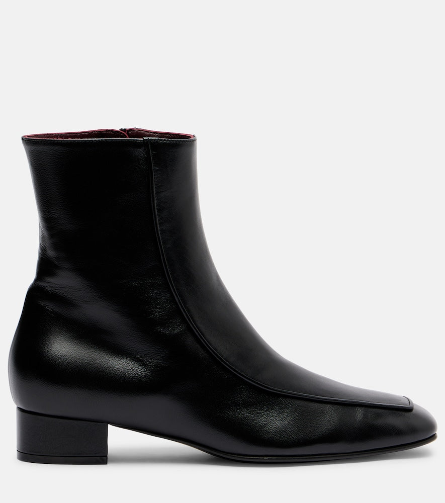 Herbert Levine Shadow Ban 30 leather ankle boots in Black - Flat Boots