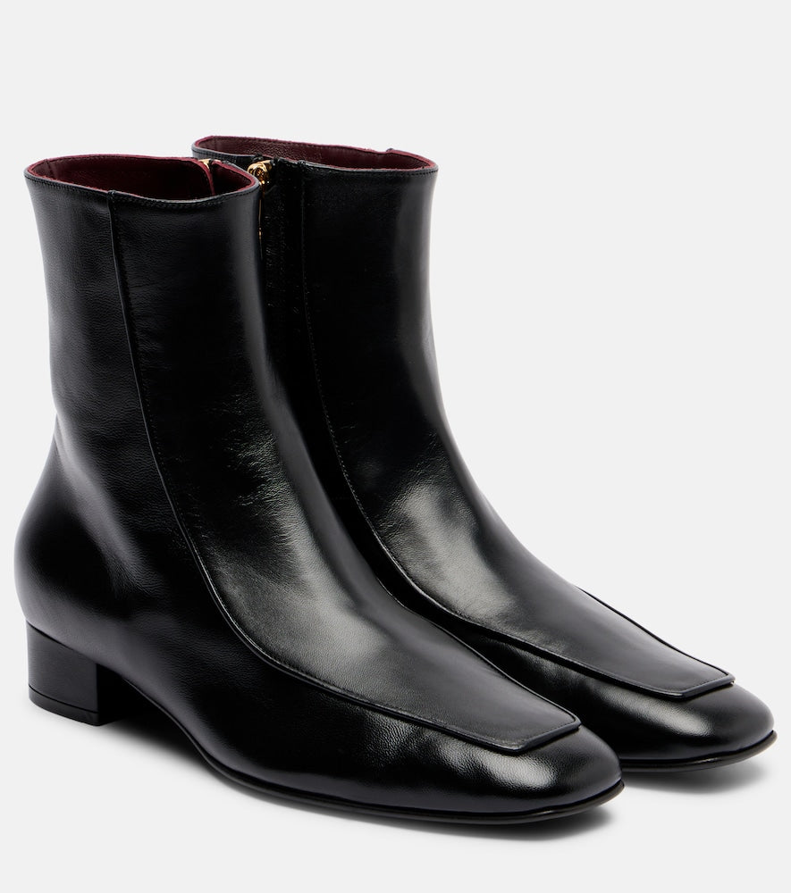 Herbert Levine Shadow Ban 30 leather ankle boots in Black - Flat Boots