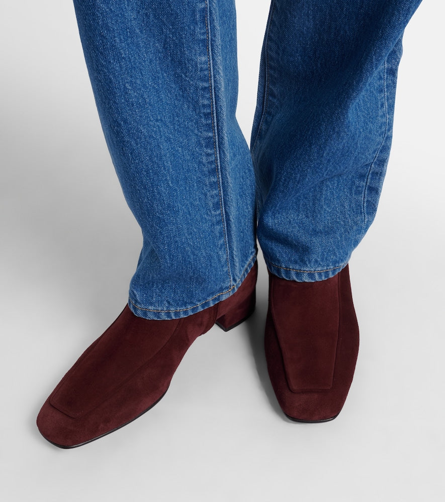 Herbert Levine Shadow Ban 30 suede ankle boots (Burgundy) - Flat Boots