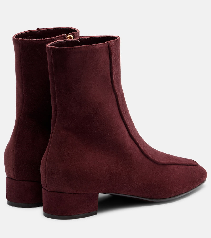 Herbert Levine Shadow Ban 30 suede ankle boots (Burgundy) - Flat Boots