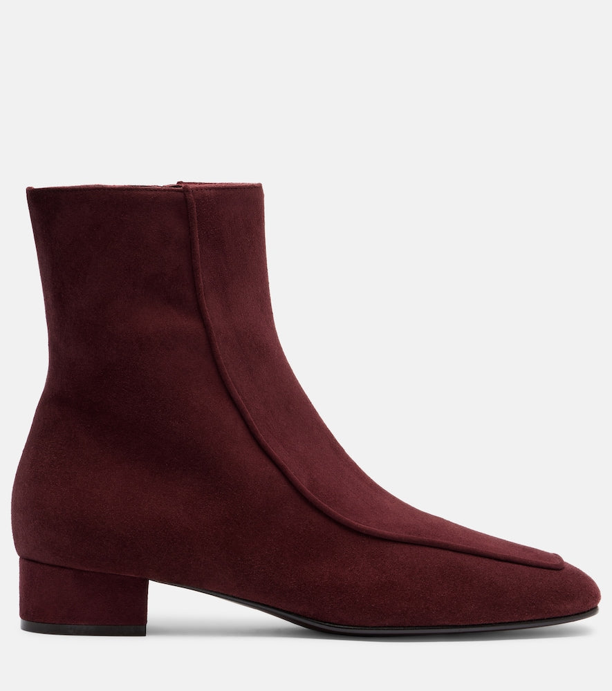 Herbert Levine Shadow Ban 30 suede ankle boots (Burgundy) - Flat Boots
