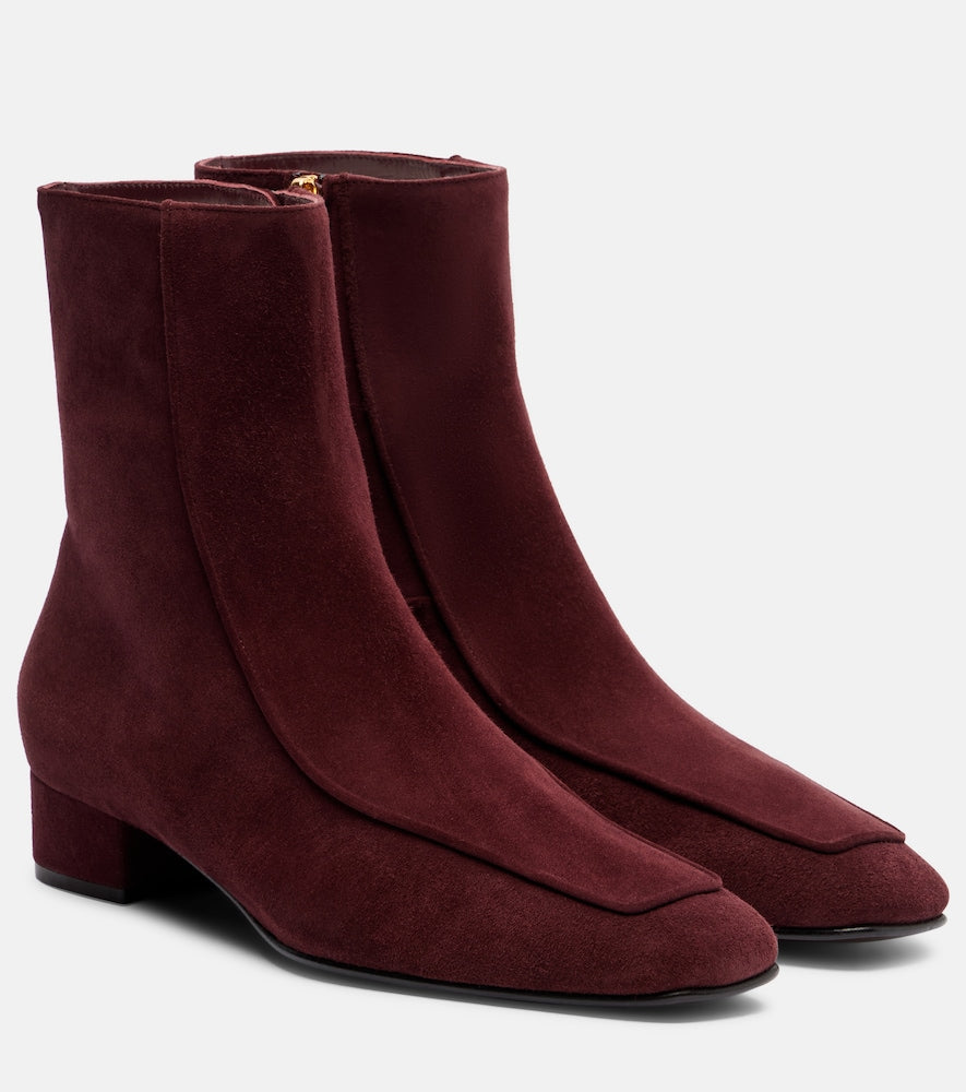 Herbert Levine Shadow Ban 30 suede ankle boots (Burgundy) - Flat Boots
