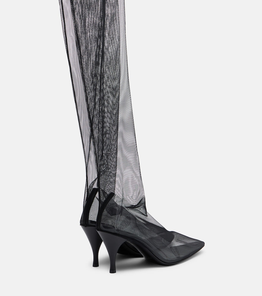 Herbert Levine Sheer Perfection mesh over-the-knee boots - Black Mid Heel Boots