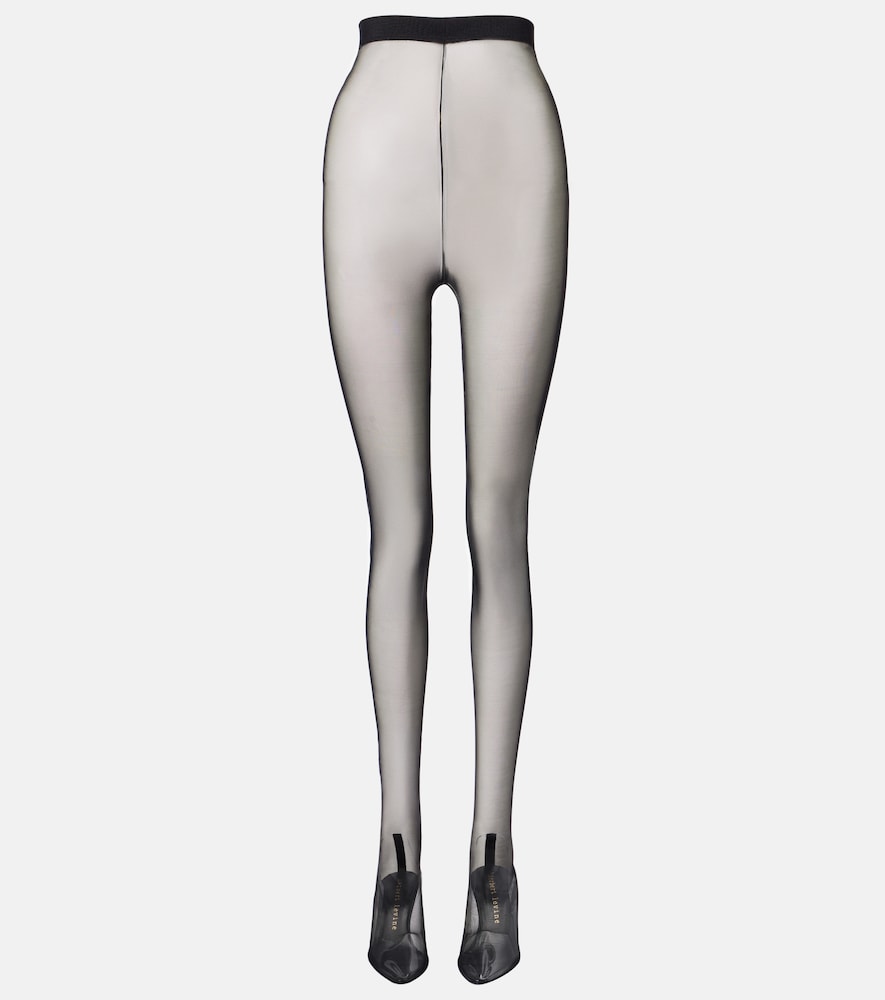 Herbert Levine Sheer Perfection mesh over-the-knee boots - Black Mid Heel Boots