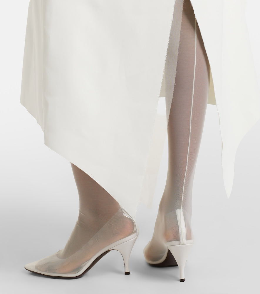 Herbert Levine Sheer Perfection mesh over-the-knee boots - White Mid Heel Boots