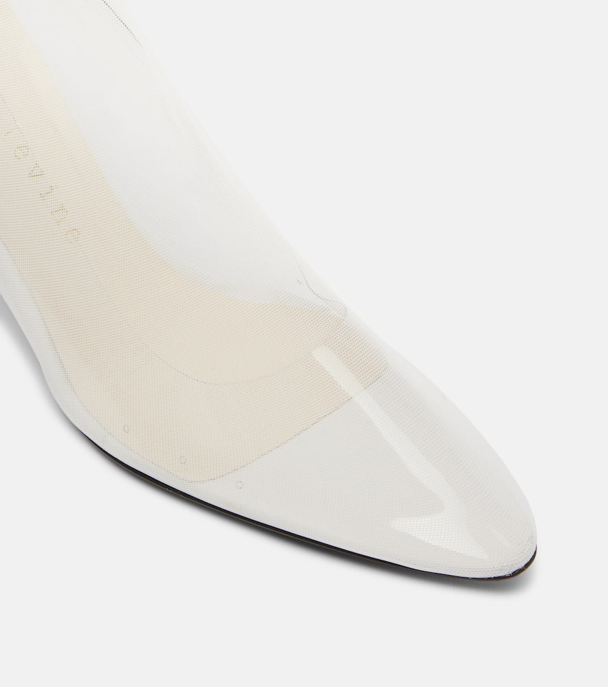 Herbert Levine Sheer Perfection mesh over-the-knee boots - White Mid Heel Boots