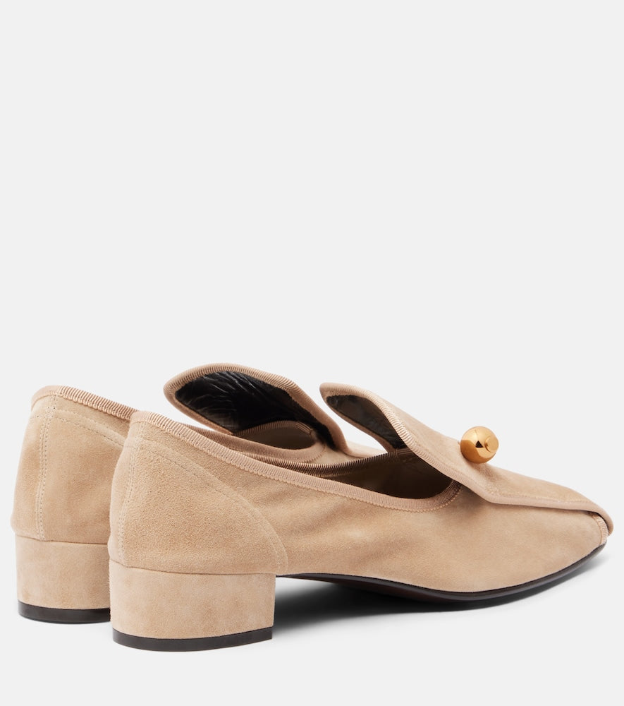 Beige Herbert Levine Showtime suede loafer pumps - Loafers