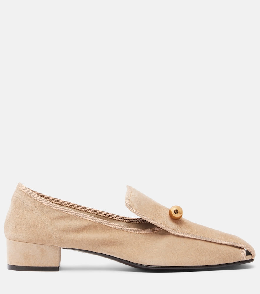 Beige Herbert Levine Showtime suede loafer pumps - Loafers