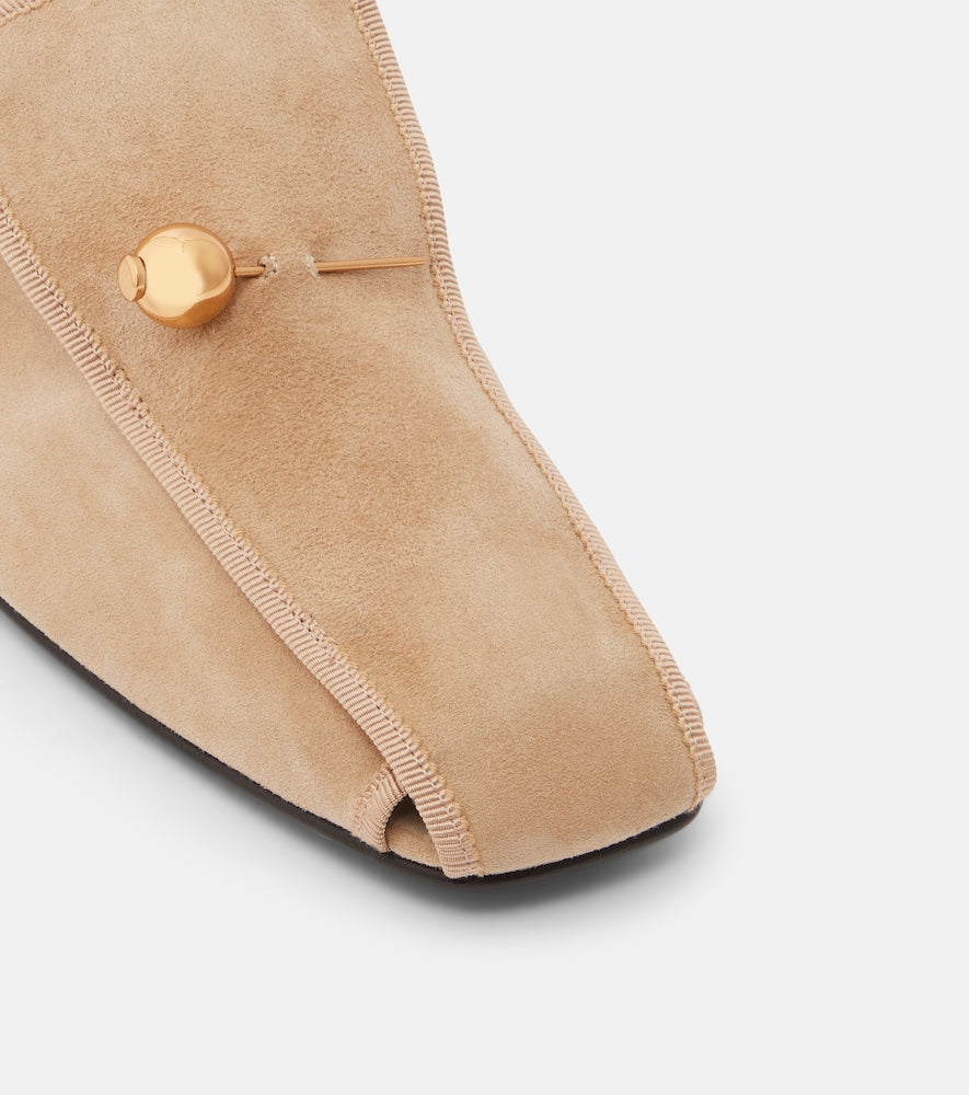 Beige Herbert Levine Showtime suede loafer pumps - Loafers