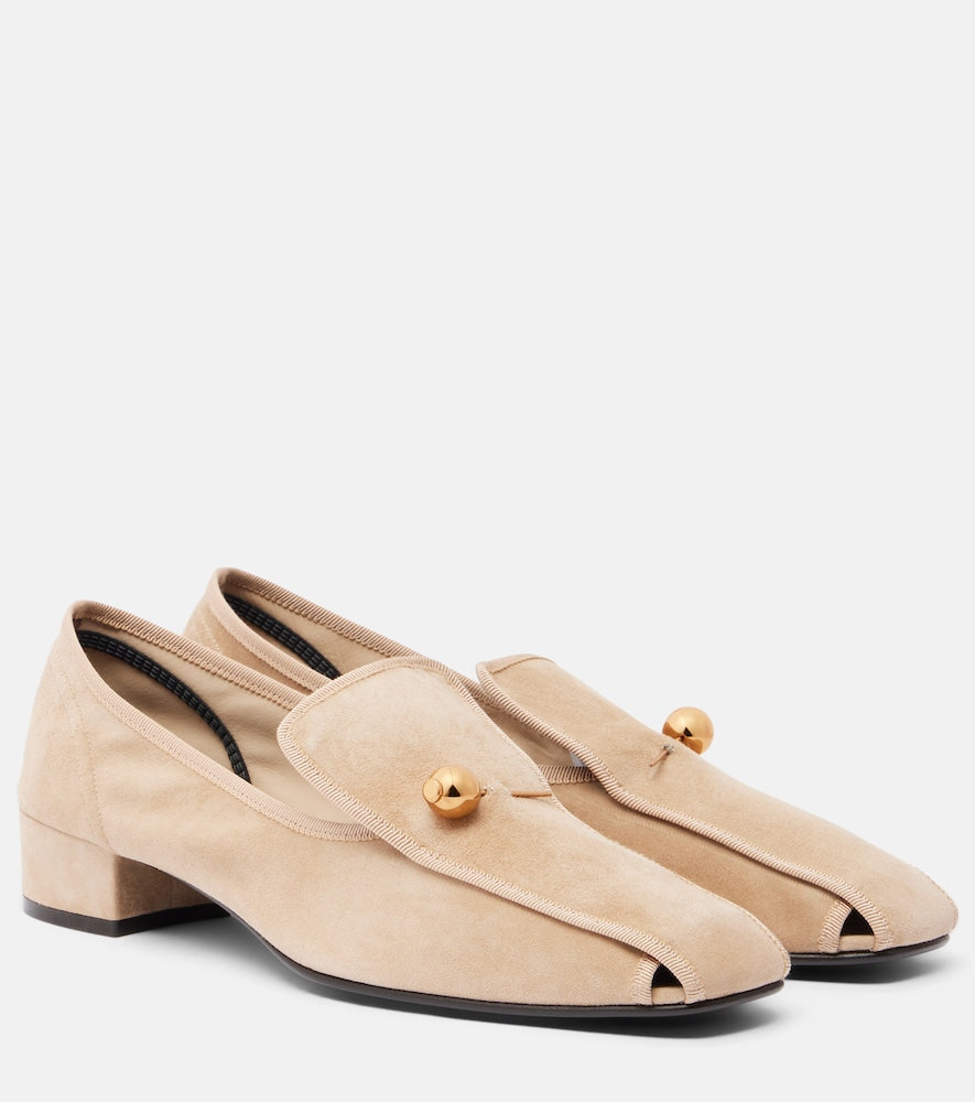 Beige Herbert Levine Showtime suede loafer pumps - Loafers