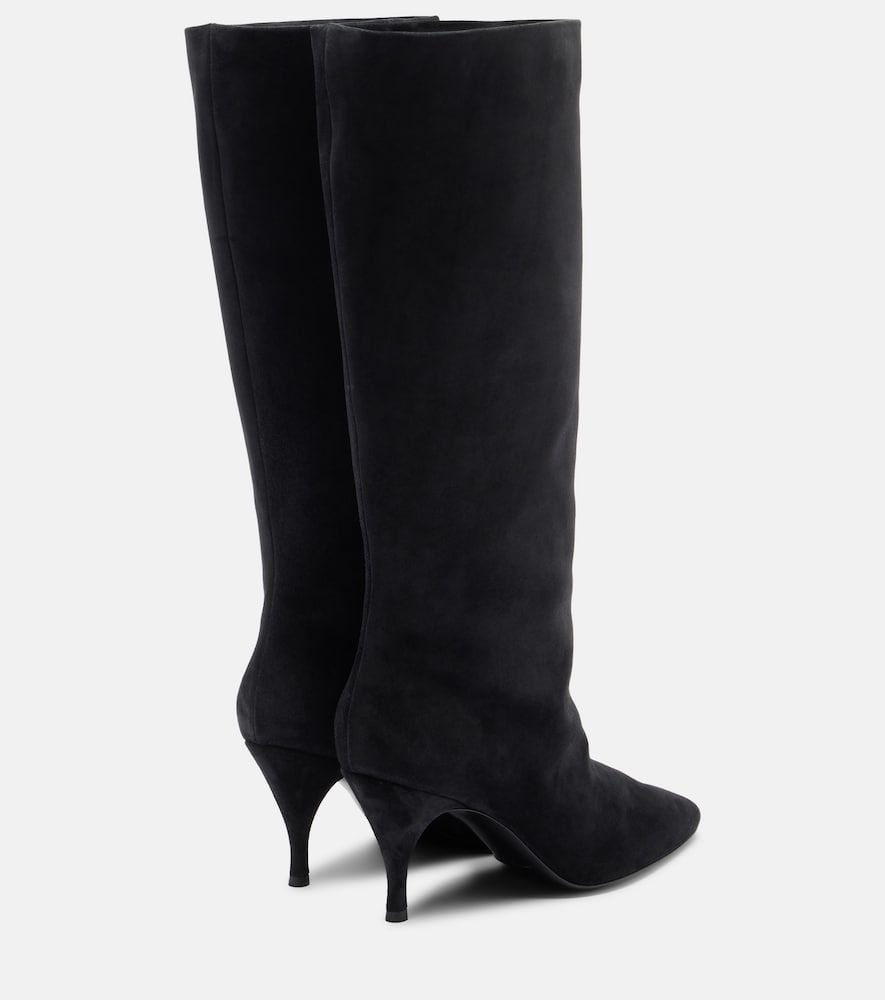 Herbert Levine Silhouette suede knee-high boots in Black - Mid Heel Boots