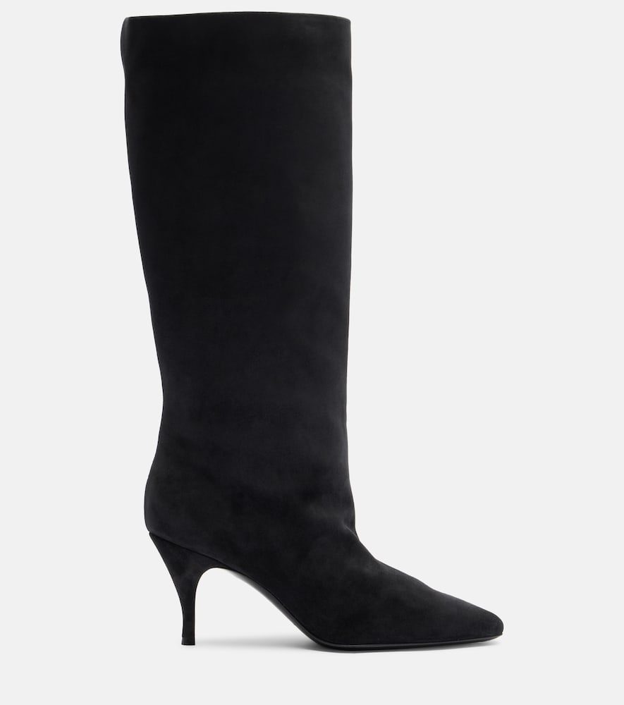 Herbert Levine Silhouette suede knee-high boots in Black - Mid Heel Boots
