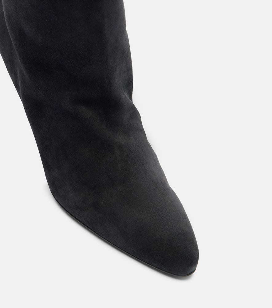 Herbert Levine Silhouette suede knee-high boots in Black - Mid Heel Boots