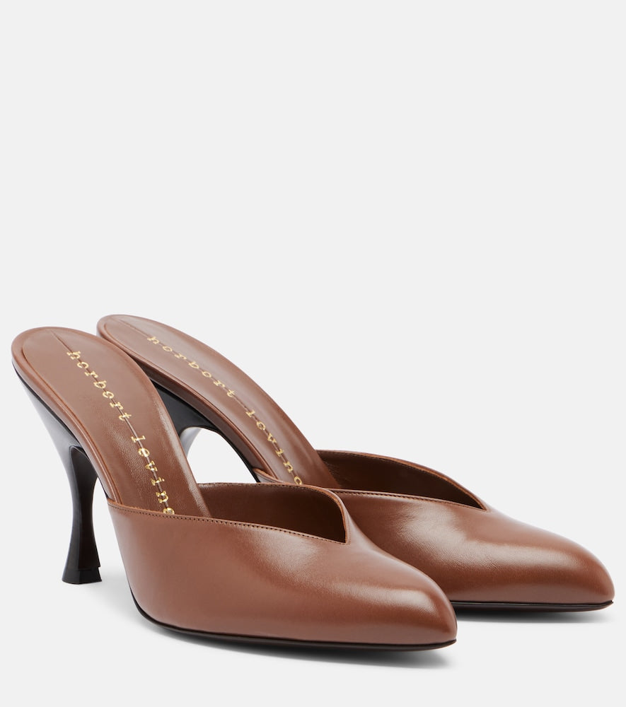 Brown Herbert Levine Sitting Pretty leather mules - High-Heel Pumps