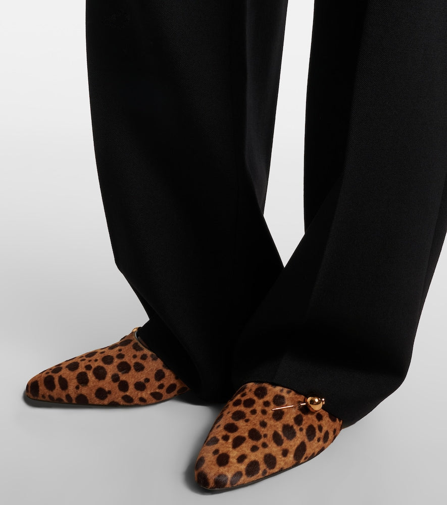 Herbert Levine Sleep On It cheetah-print calf hair mules (Beige) - Mules