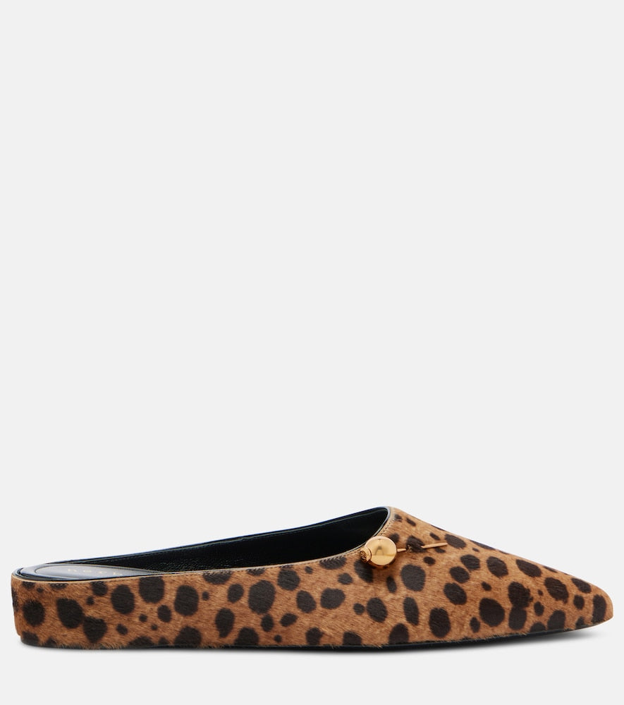 Herbert Levine Sleep On It cheetah-print calf hair mules (Beige) - Mules