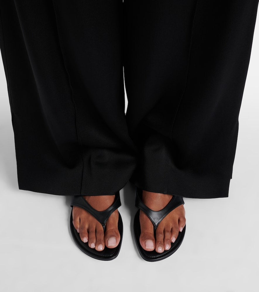 Herbert Levine Sun-kissed leather thong sandals (Black) - Flat Sandals