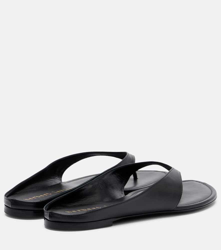 Herbert Levine Sun-kissed leather thong sandals (Black) - Flat Sandals