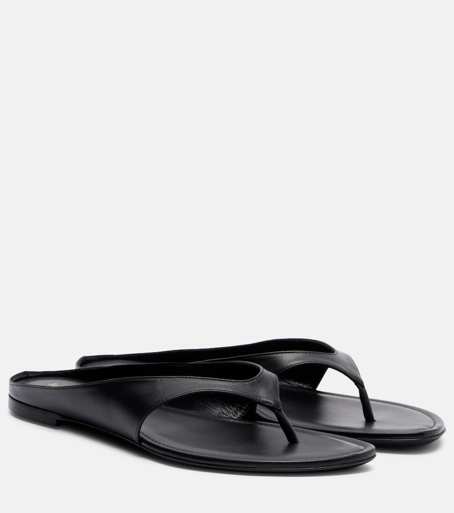 Herbert Levine Sun-kissed leather thong sandals (Black) - Flat Sandals